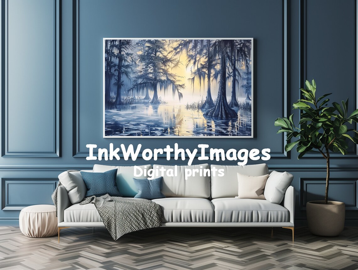 Misty Cypress Swamp, Enchanted Wetlands Art Print - Image 4
