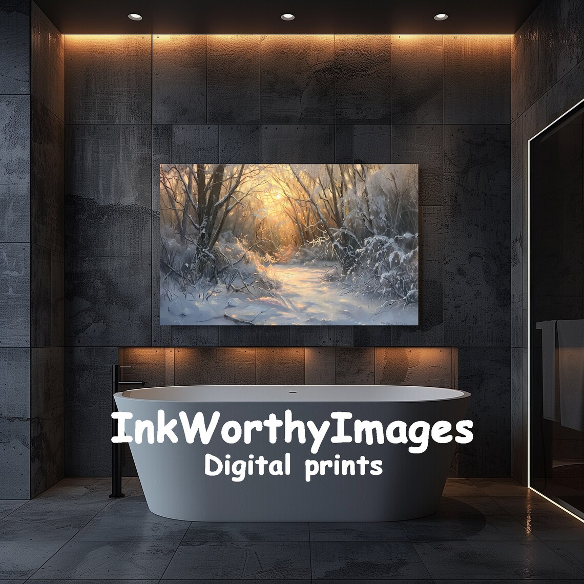 Winter Wonderland Peaceful Snowy Forest Art Print - Image 5