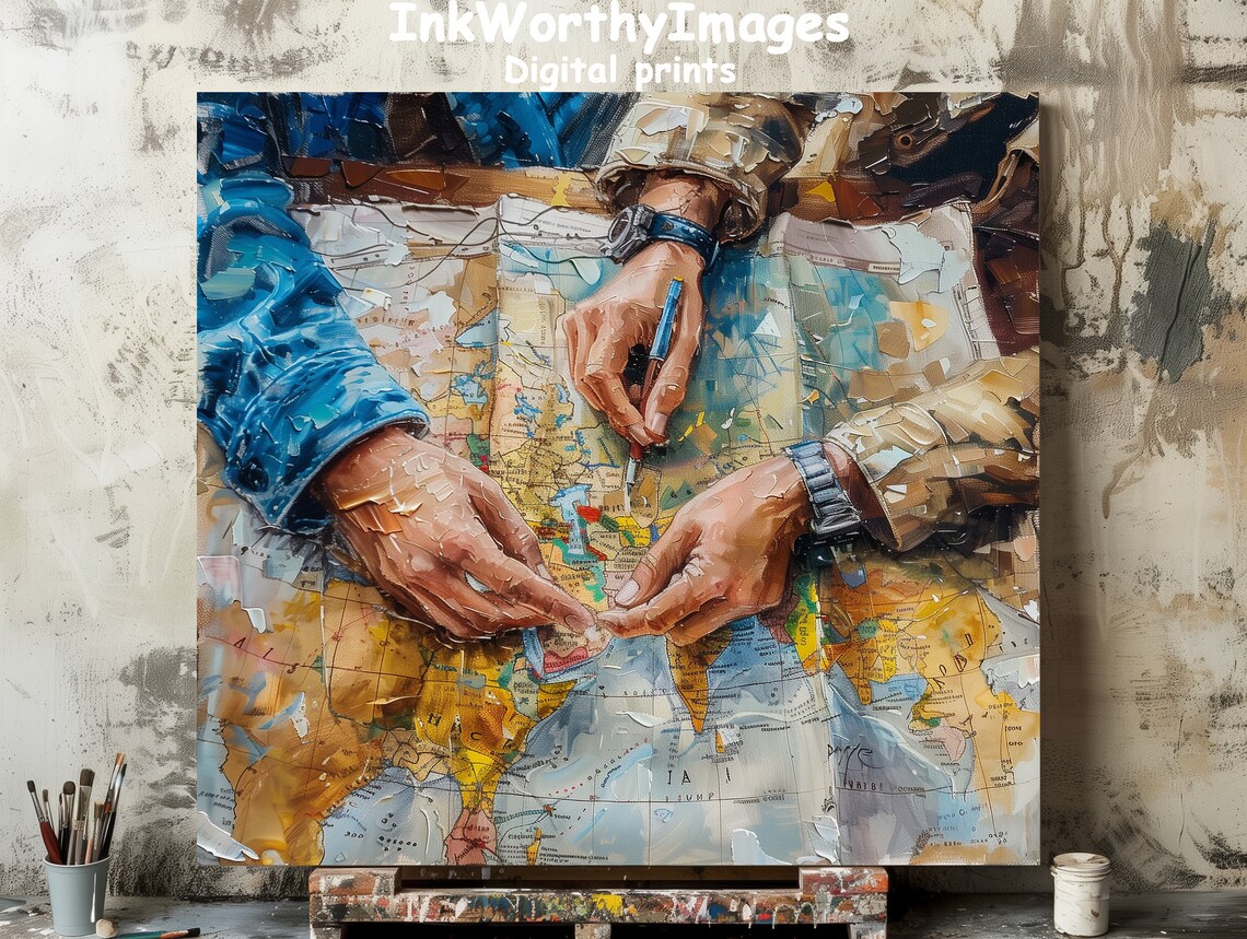 World Map Planning Travel Adventure Art, Wanderlust Decor