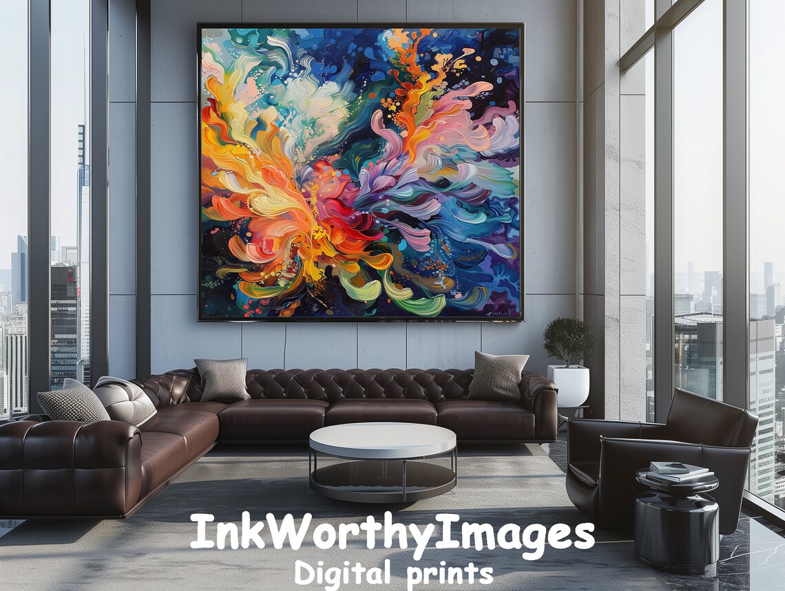 Vibrant Abstract Swirl, Dynamic Flow Art Print - Image 5