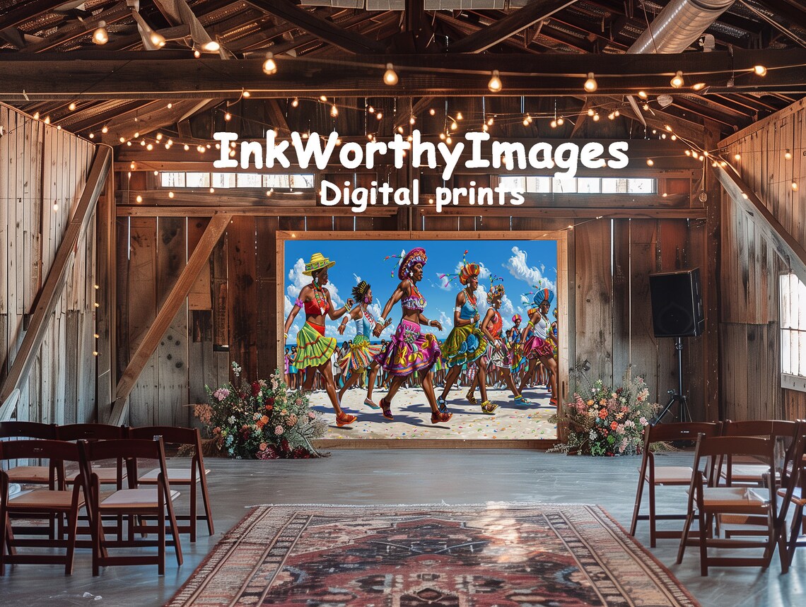 Caribbean Carnival Beach Parade Art Print - Image 6