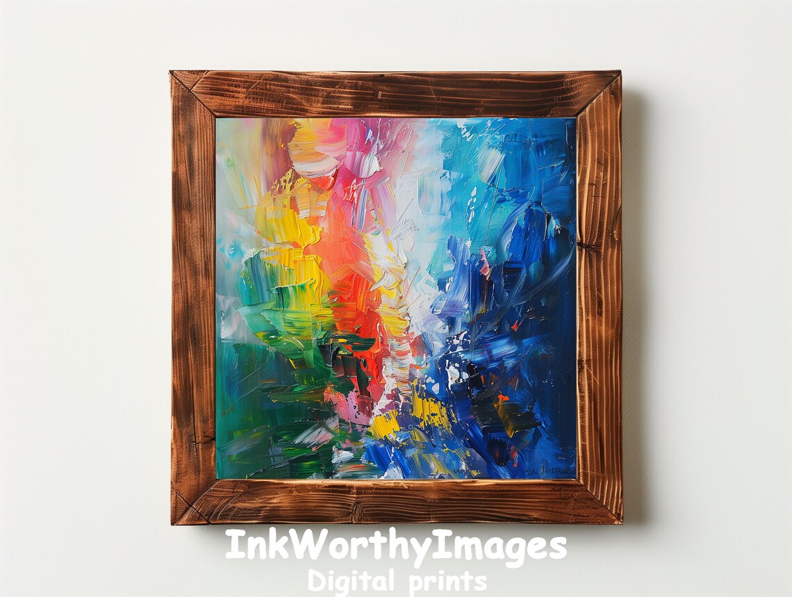 Vibrant Abstract Rainbow, Modern Expressive Decor - Image 2