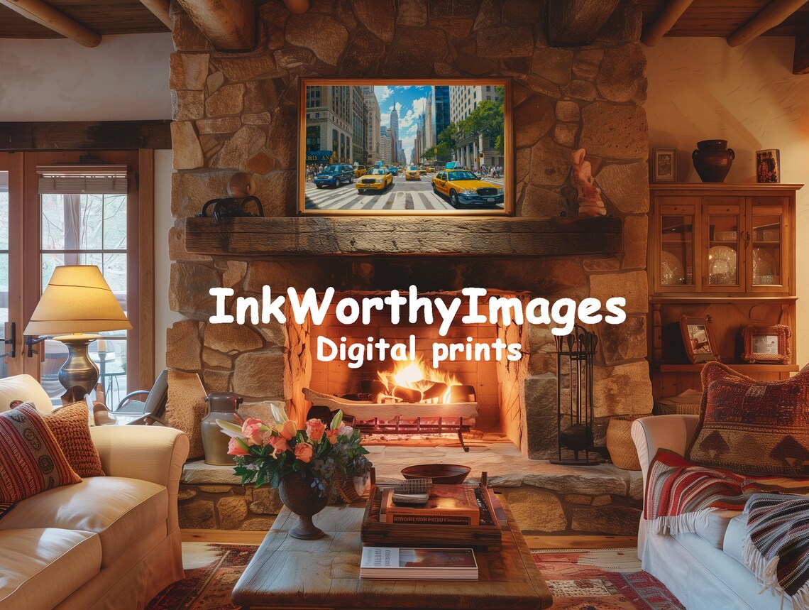 New York City Street View, Manhattan Urban Scene Art Print - Image 3