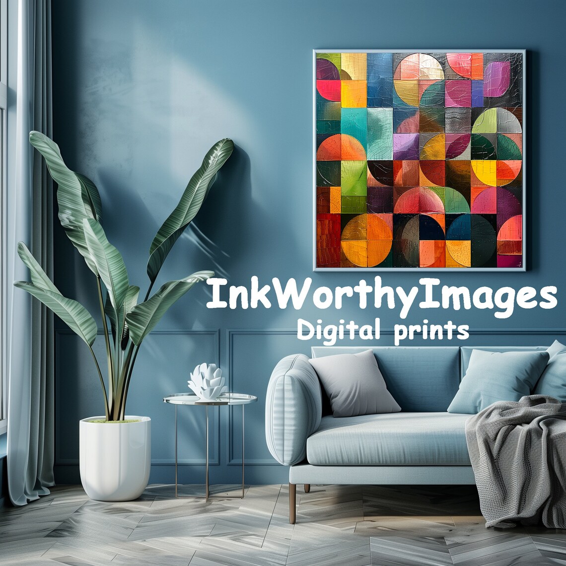 Geometric Circles Art Print, Abstract Modern Decor - Image 5