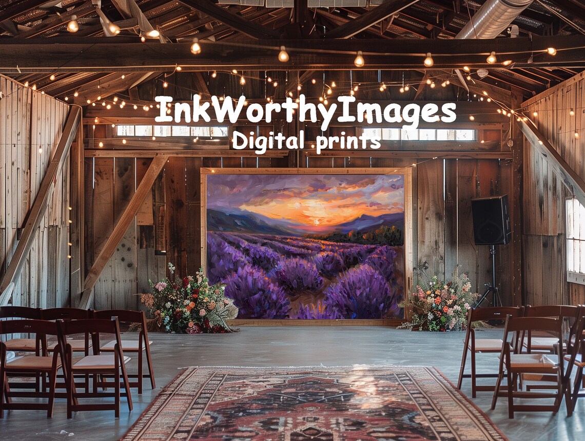 Lavender Fields At Sunset, Impressionist Landscape - Image 6
