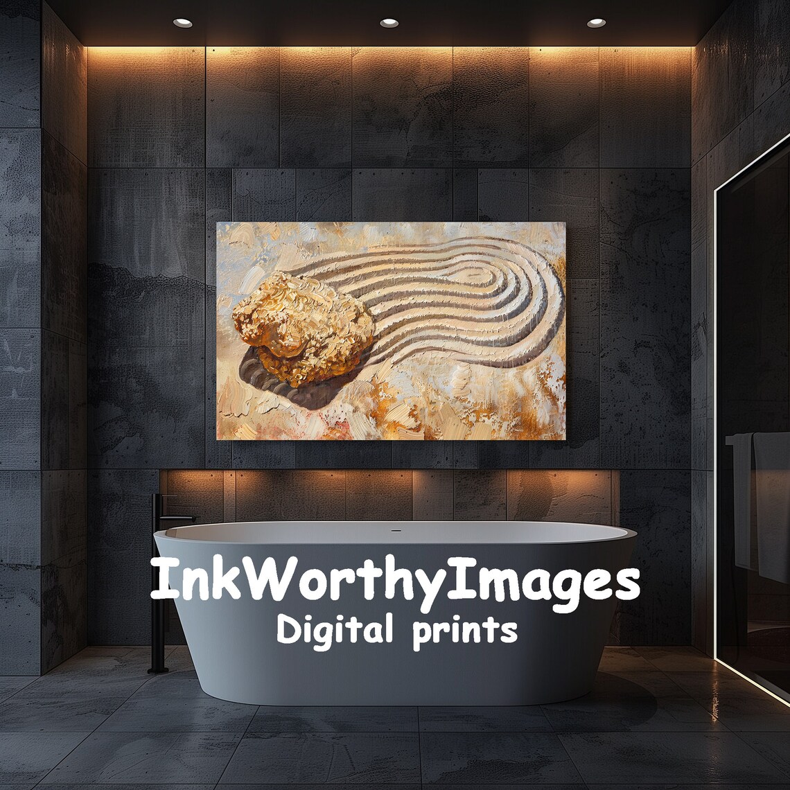 Abstract Zen Garden Textured Rock Art, Landscape - Image 5