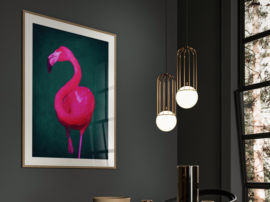 Bright Pink Flamingo Pop Art, Maximalist Poster - Image 3