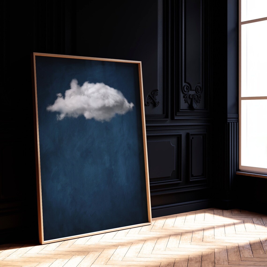 Cloud Abstract Art Print, Minimalist Night Sky - Image 4