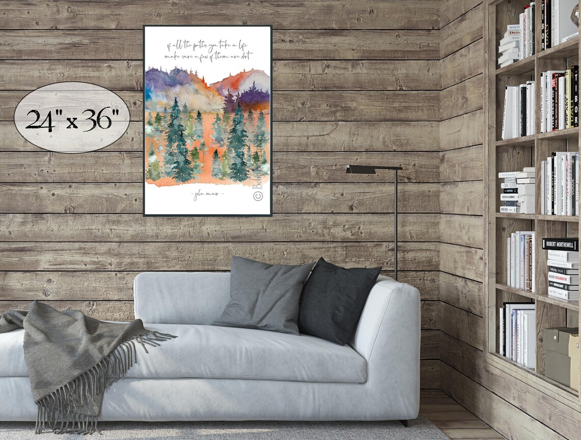 John Muir Quote Art, Nature-Inspired Poster Print - Image 2
