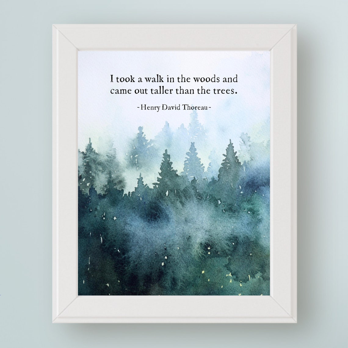 Henry David Thoreau Walk In The Woods Misty Forest Quote Print