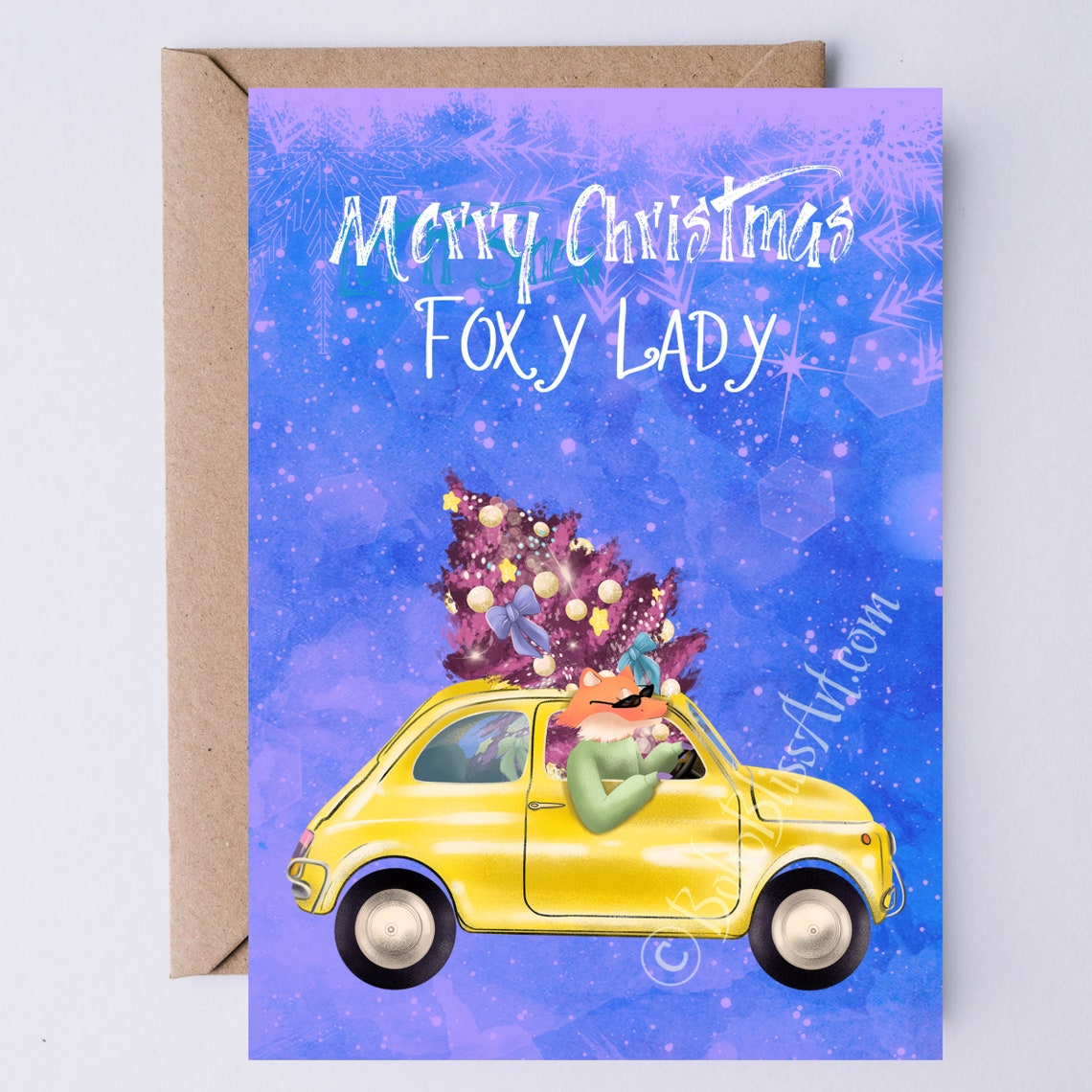 Foxy Lady Christmas Greeting Card