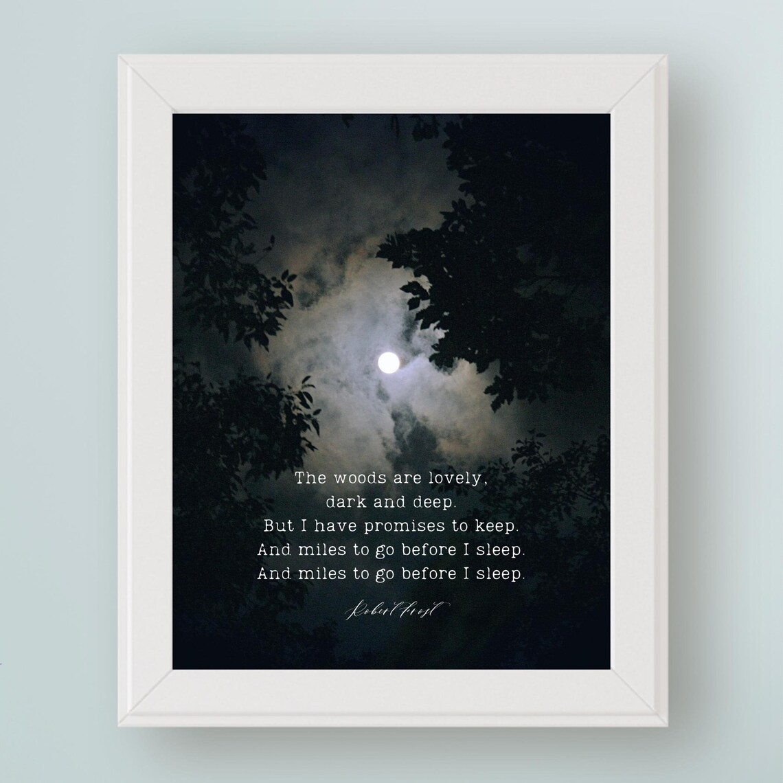 Robert Frost Poem Art Print, Literary Wall Art