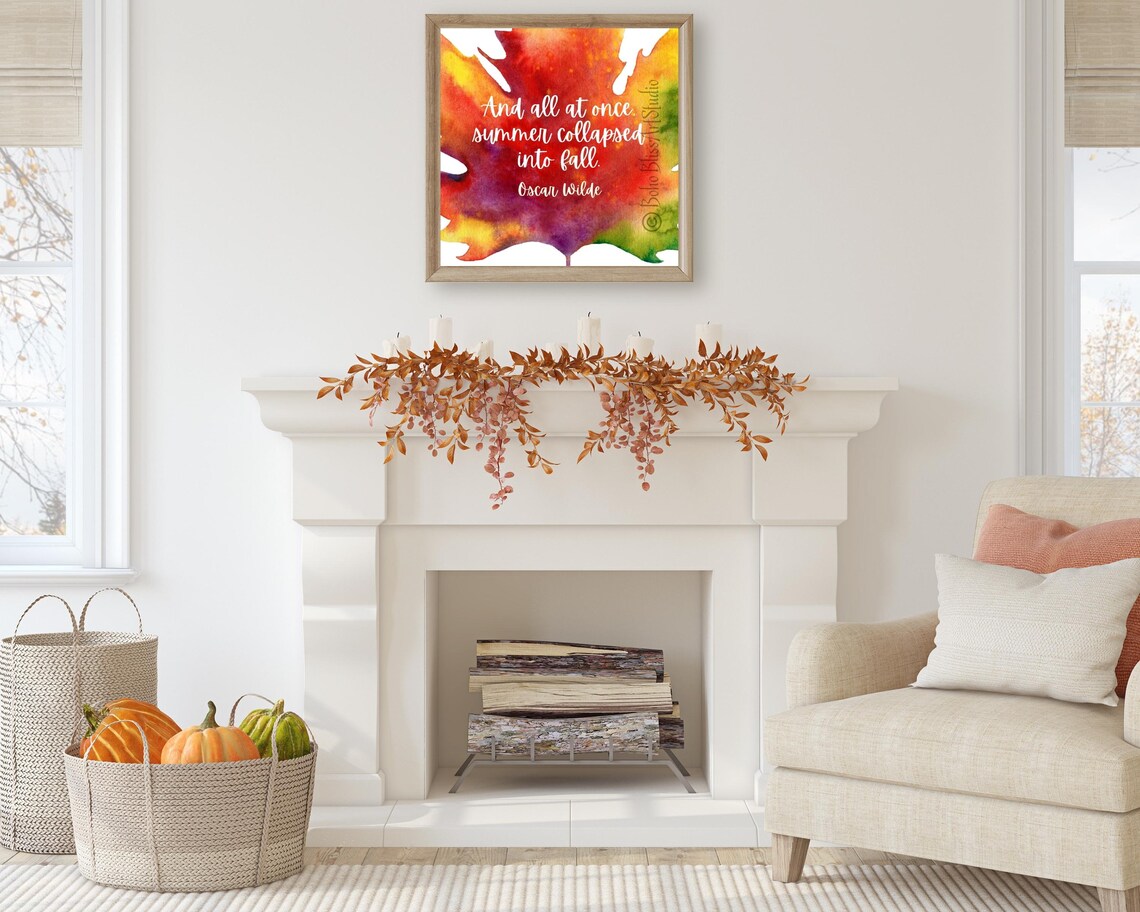 Oscar Wilde Quote, Fall Gift Art Print - Image 2