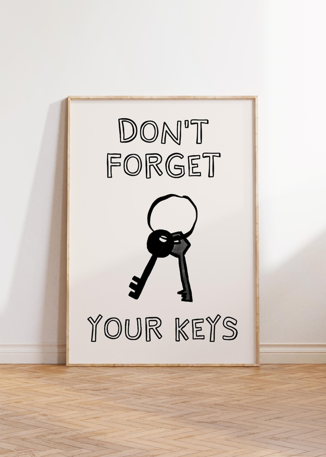 Funny Keys Reminder Poster Minimalist Black Entryway Dont Forget Your Print Modern Home Decor Wall Art