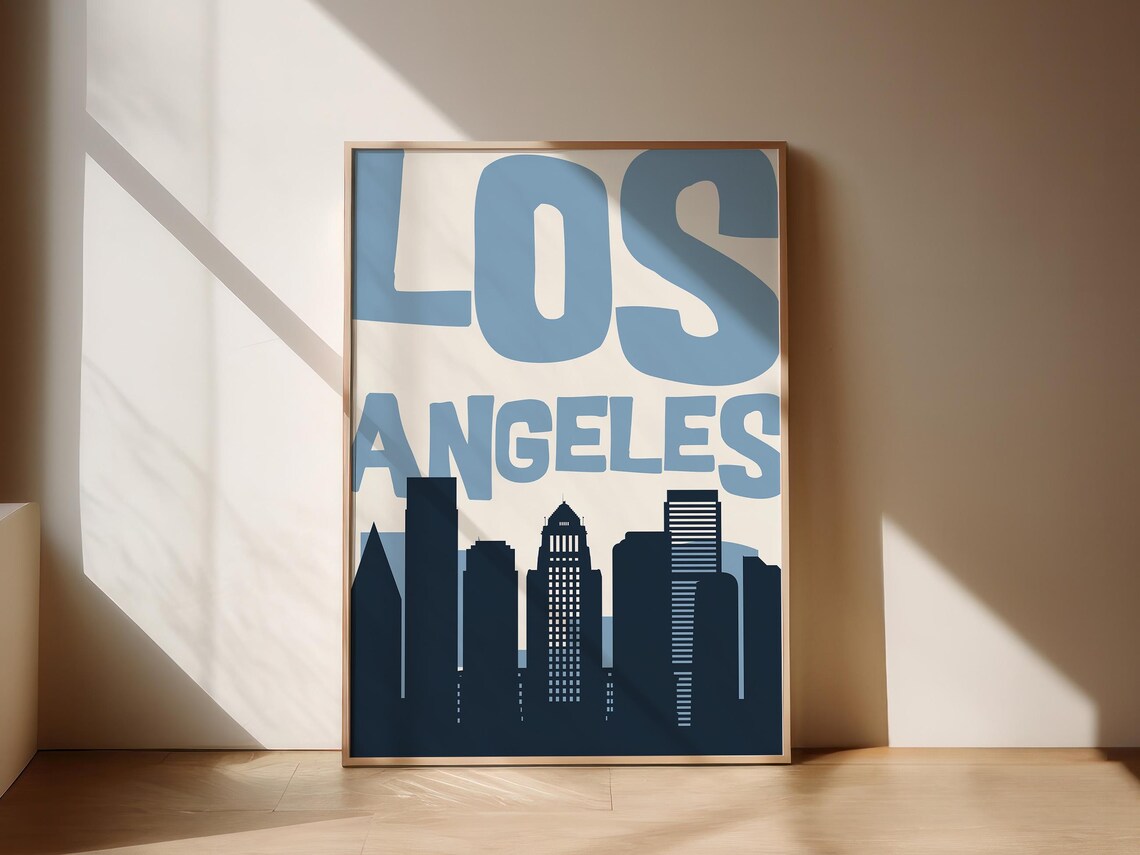 Los Angeles Vintage Skyline Retro California City Travel Poster - Image 2