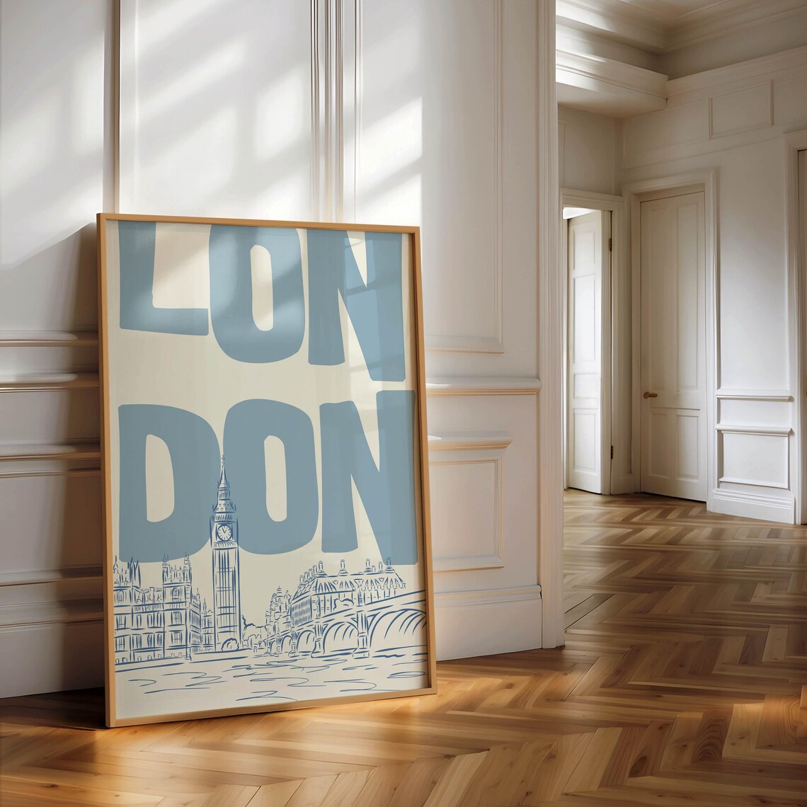 London Skyline Vintage Travel Poster, Modern Wall Decor - Image 3