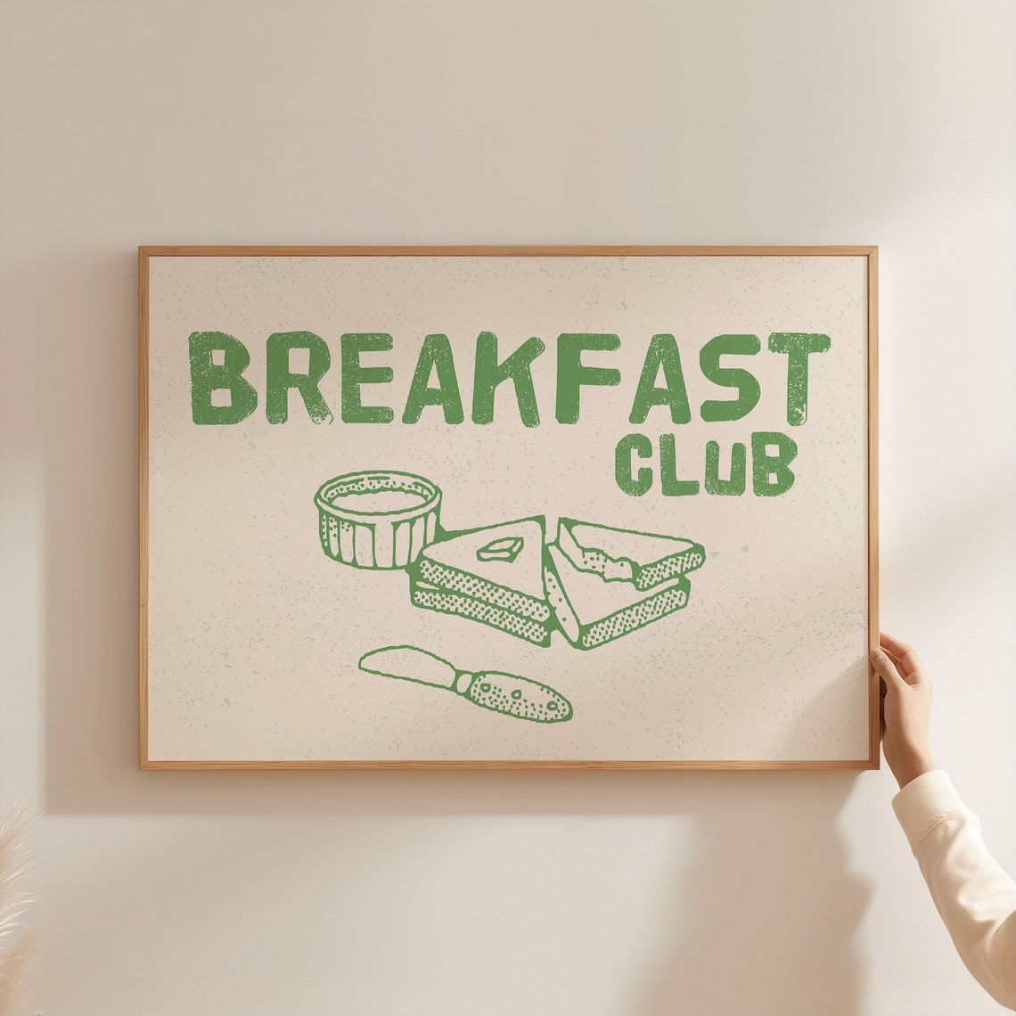 Breakfast Club Retro Green Toast Sandwich Kitchen Decor Poster
