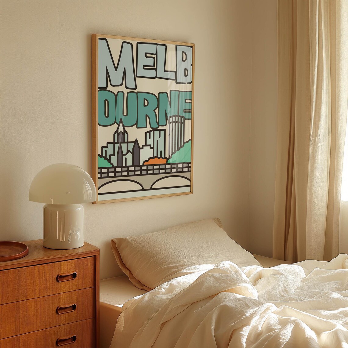 Melbourne City Skyline Modern Australia Travel Poster - Image 3