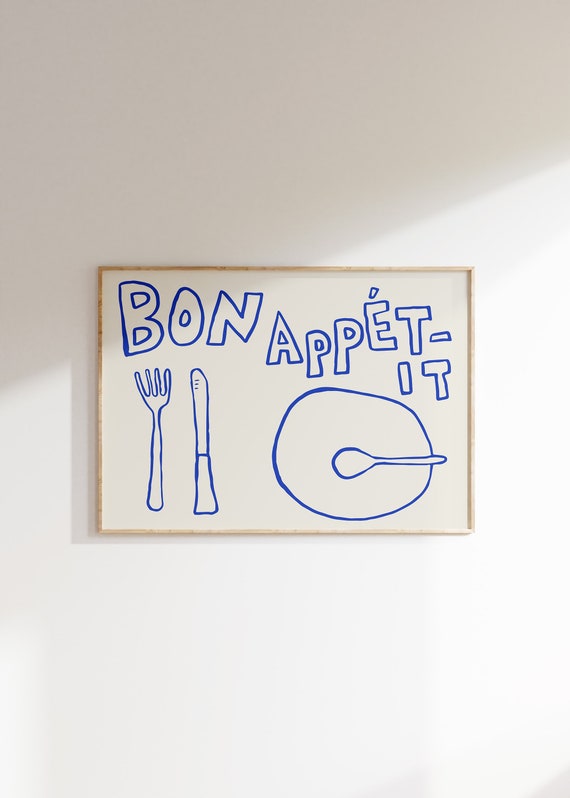 Bon Appetit Minimalist French Food Art Print