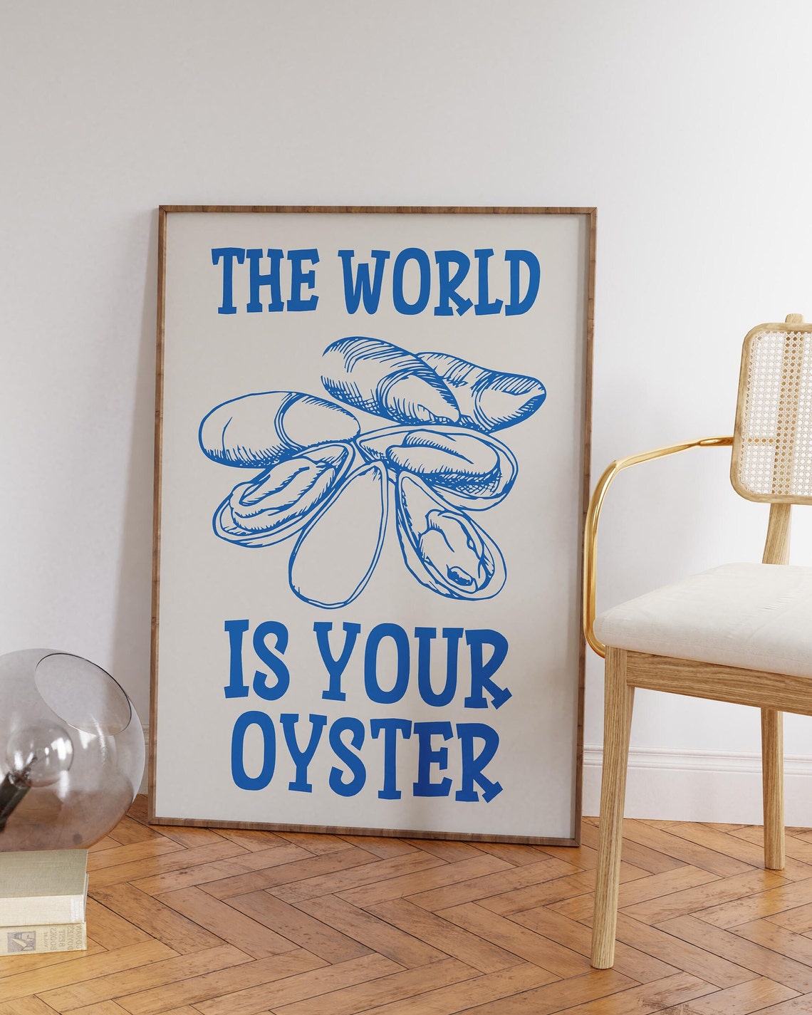 The World Is Your Oyster Blue Seafood Kitchen Kitchen Decor Poster - Image 3