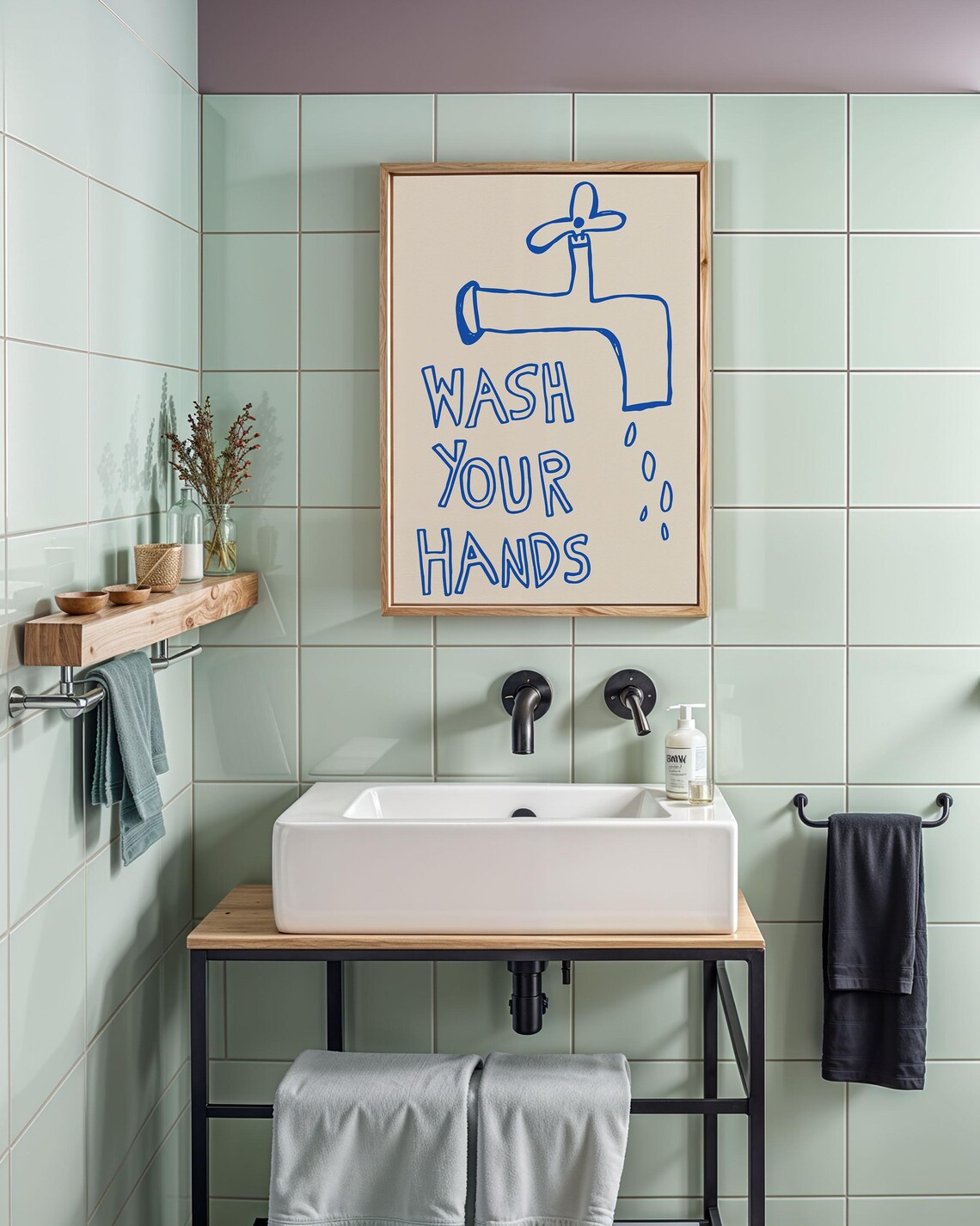 Wash Your Hands Funny Bathroom Quote Poster - Image 4