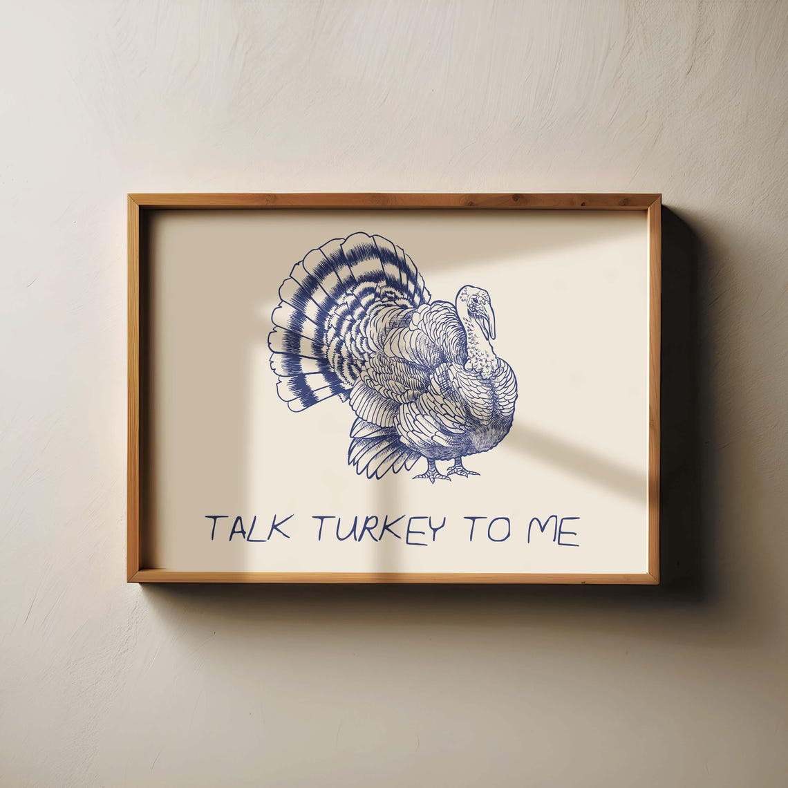 Talk Turkey To Me Thanksgiving Turkey Line Art Vintage Kitchen Poster - Image 3
