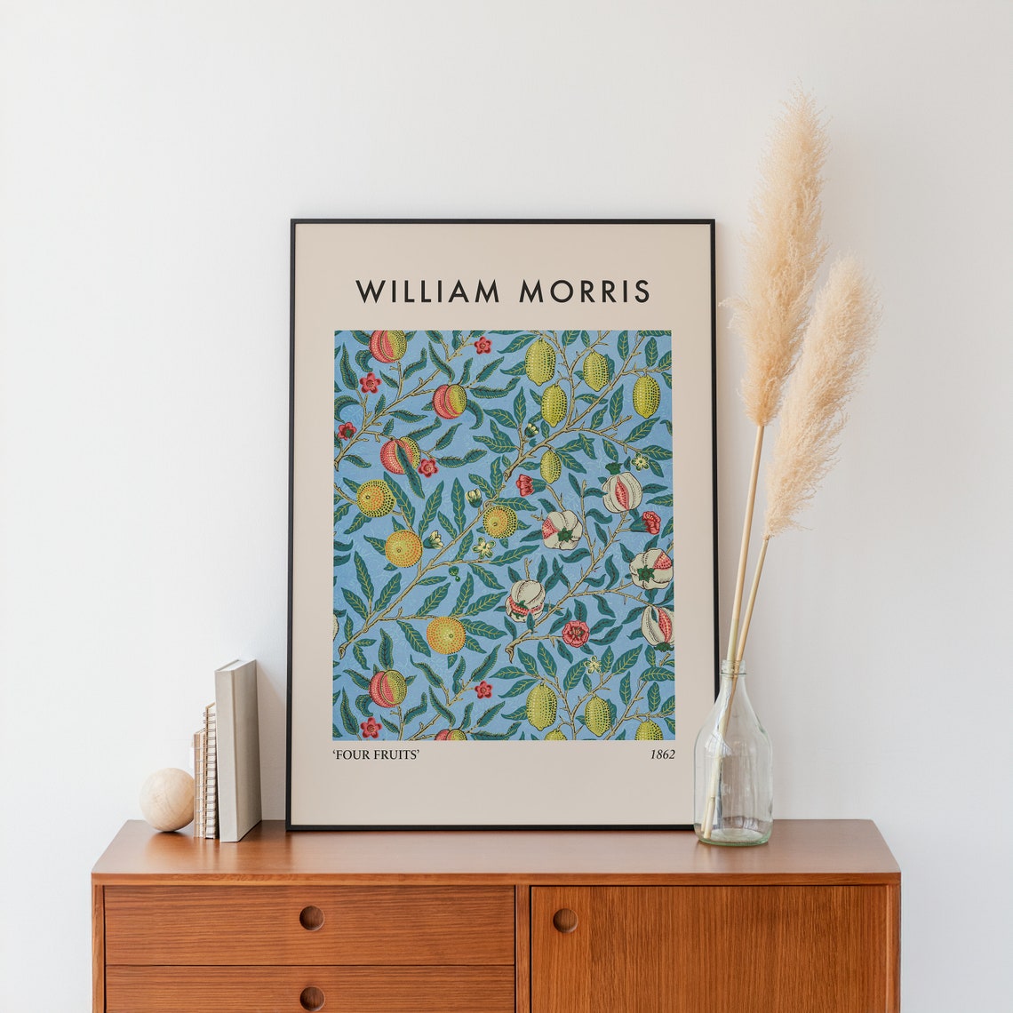 William Morris Four Fruits 1862 Blue Botanical Arts And Crafts Poster