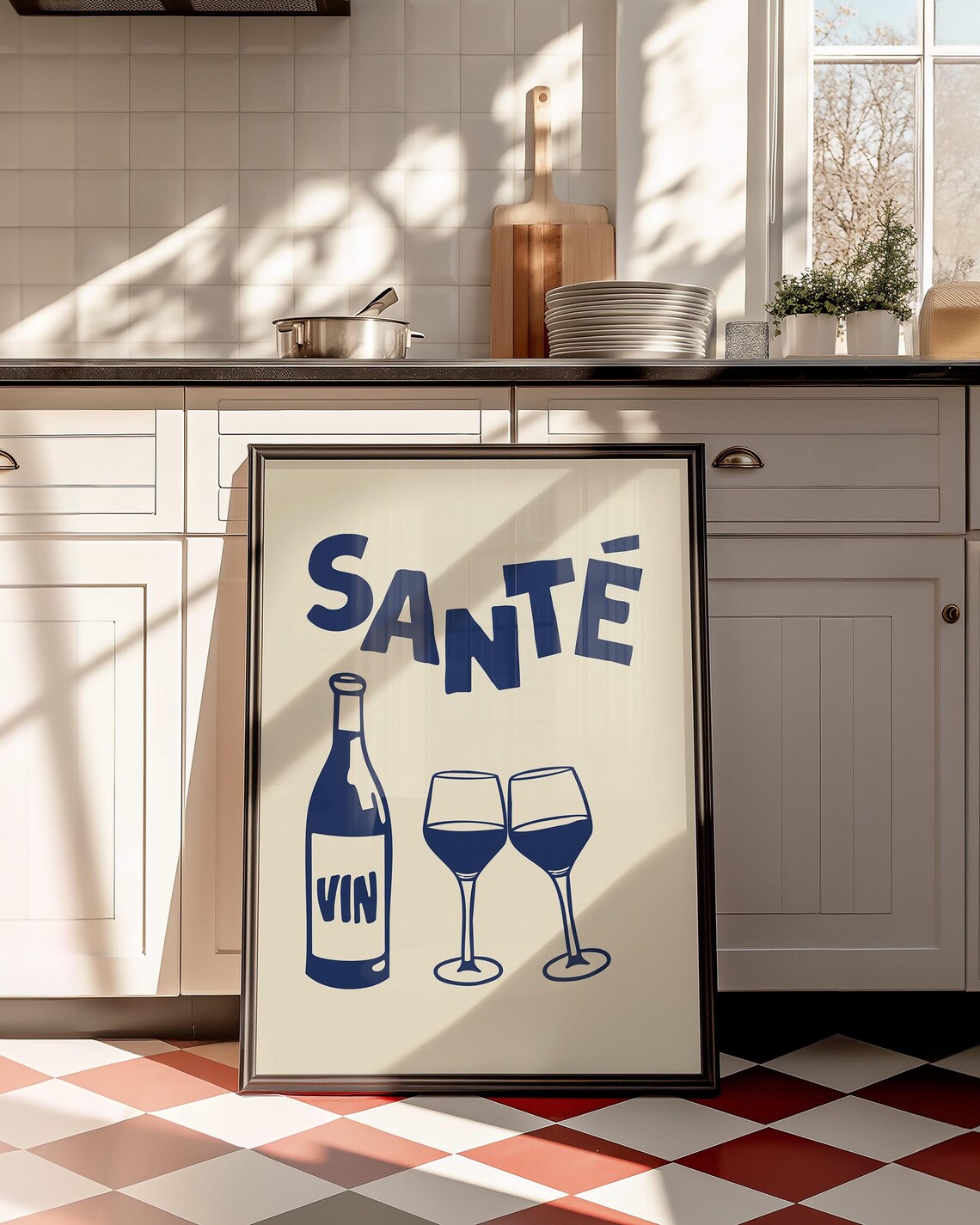 Blue Sant Print, Retro French Wine Poster Art - Image 3