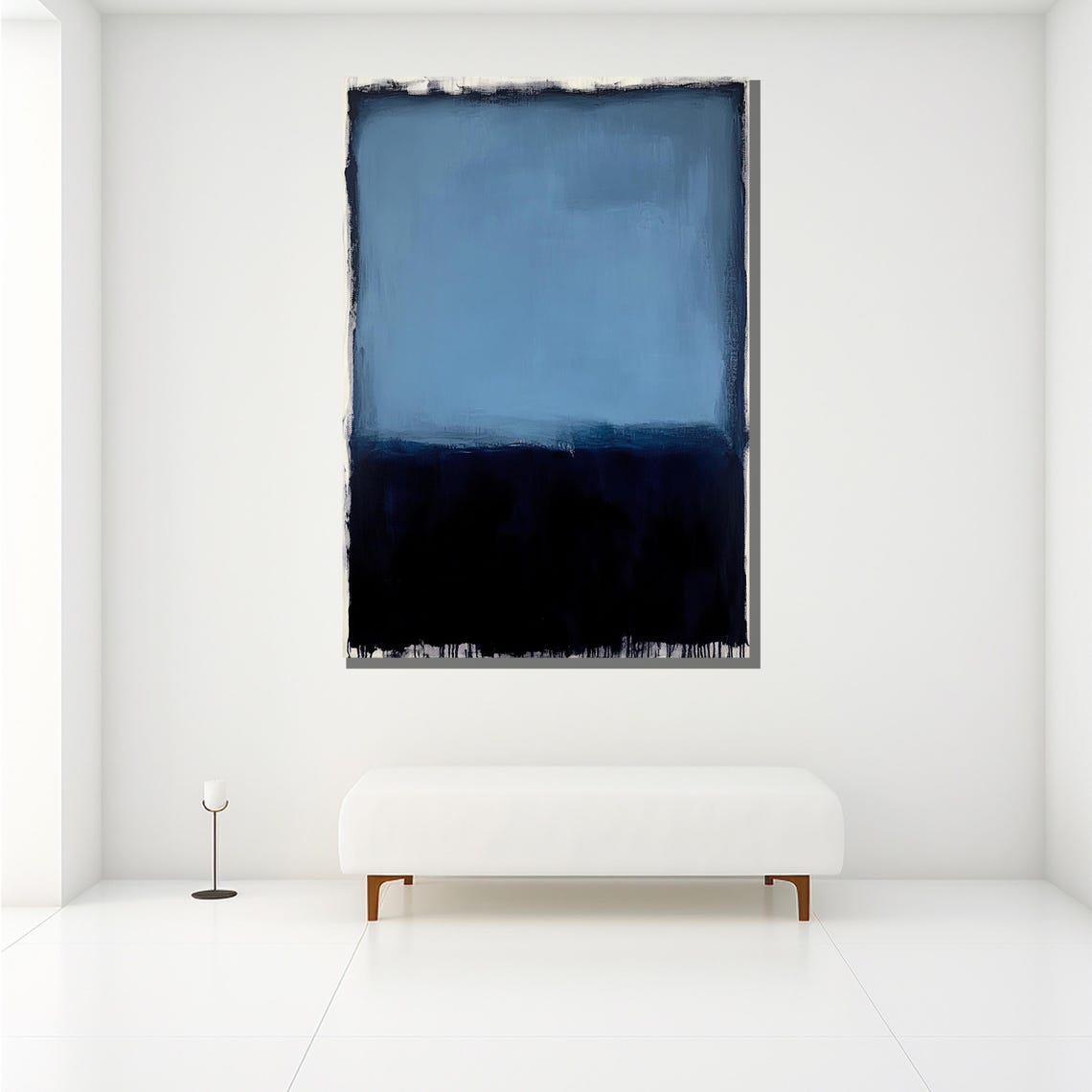 Mark Rothko Serene Light Dark Blue Two Tone Color Field Art Print - Image 2
