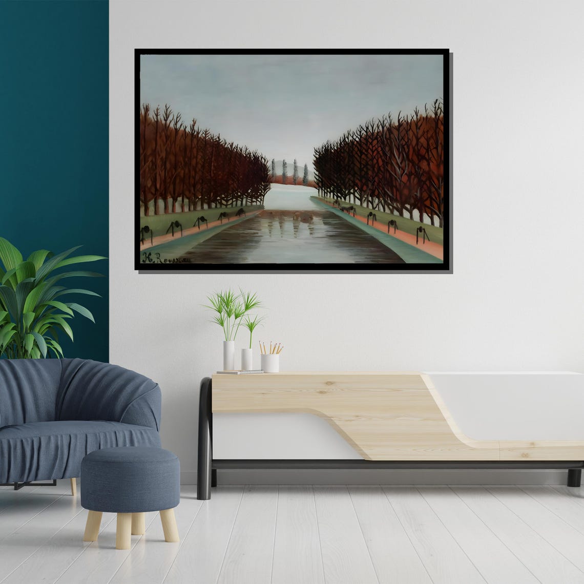 Henri Rousseau The Alley Tree Lined Canal Path Walkers Naive Poster - Image 5