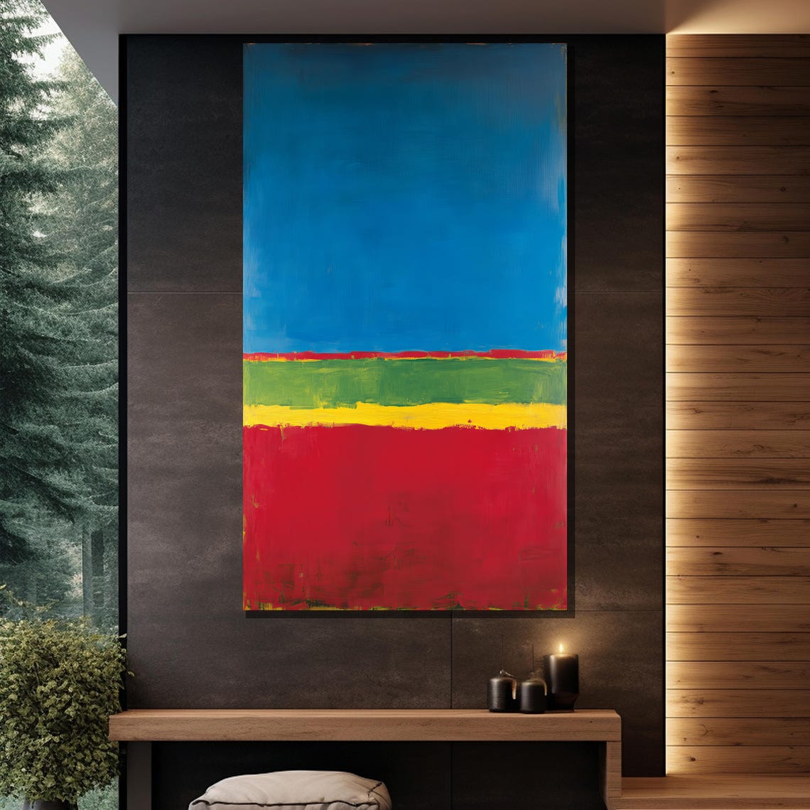 Mark Rothko Bright Blue Green Yellow Red Rainbow Color Field Print - Image 2