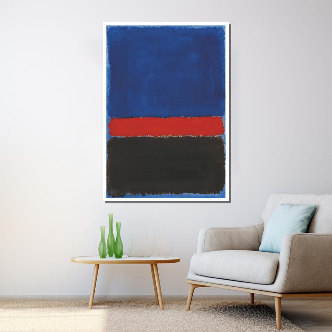 Mark Rothko Style Bold Blue Red And Black Color Field Art Poster - Image 3