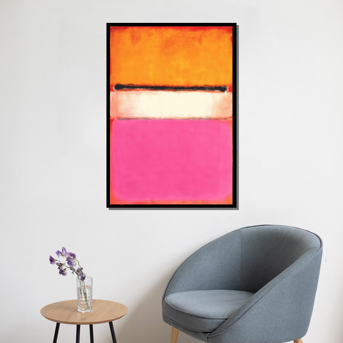 Mark Rothko Painting Pink Orange And White Abstract Art Modern Wall Decor Mid Century Gift Large Artwork - Image 5