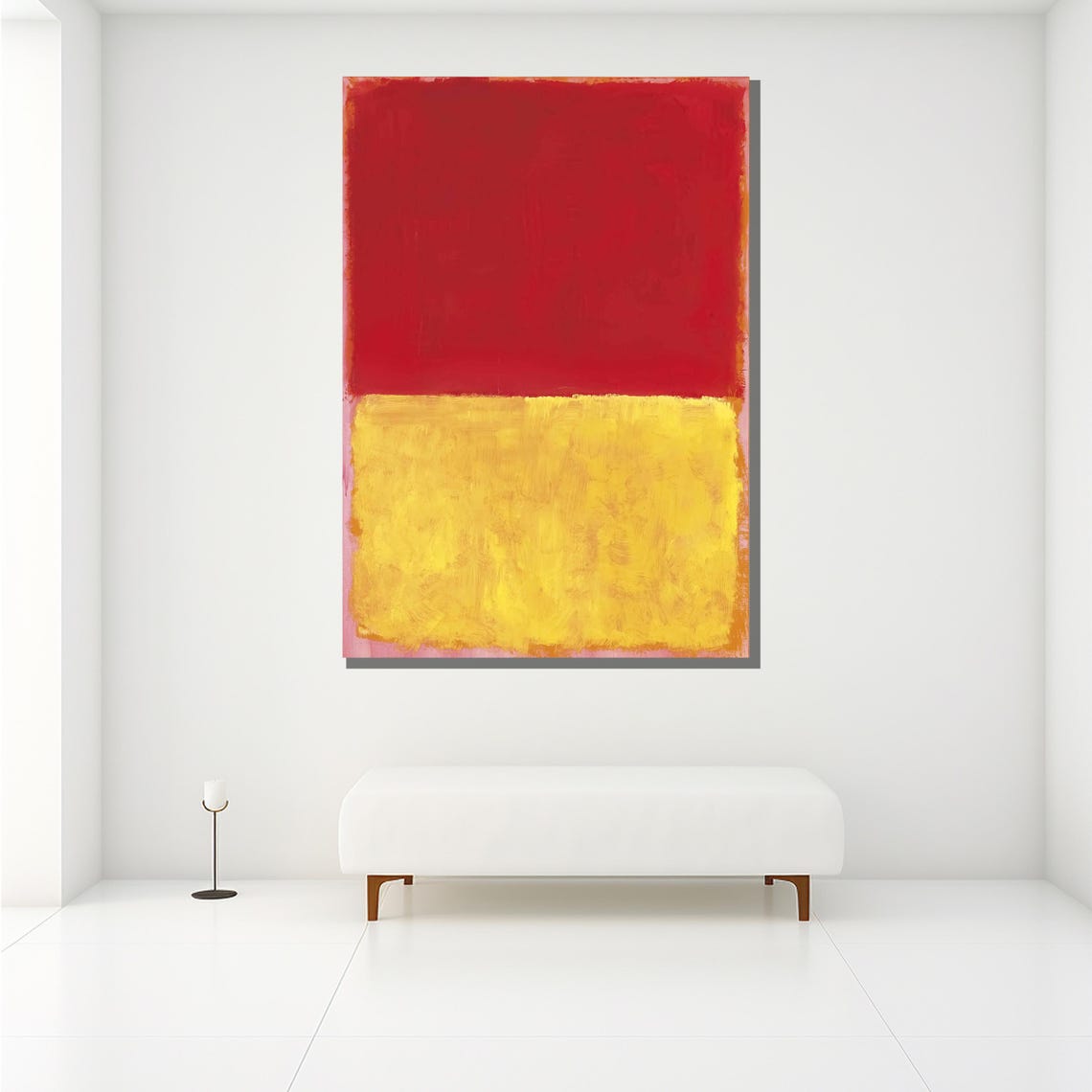 Mark Rothko Style Bold Red Over Textured Golden Yellow Poster - Image 2