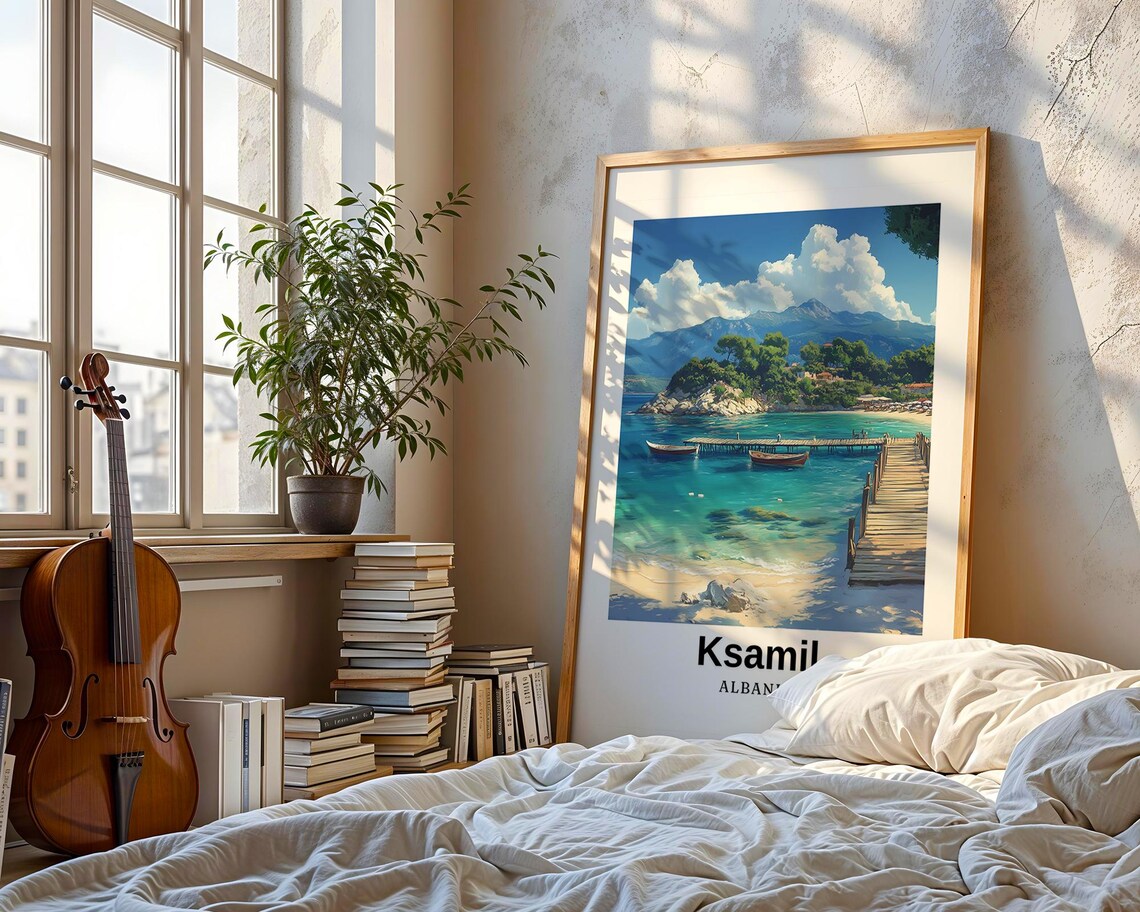 Ksamil Travel Poster, Albania Illustration - Image 3