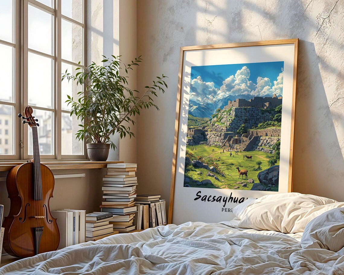 Sacsayhuaman Travel Poster, Peru Illustration - Image 3