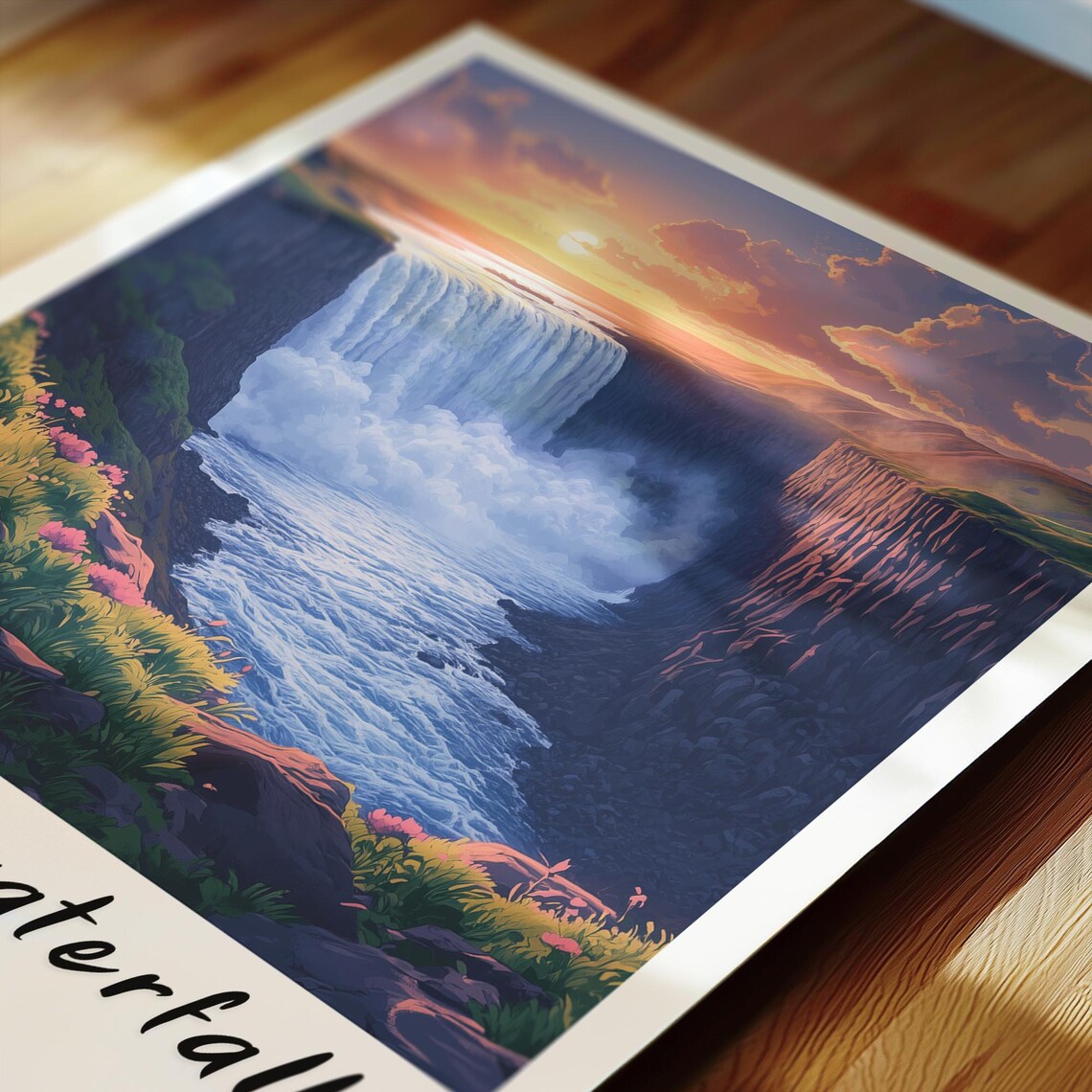Gullfoss Waterfall - Minimalist Travel Poster - Image 2