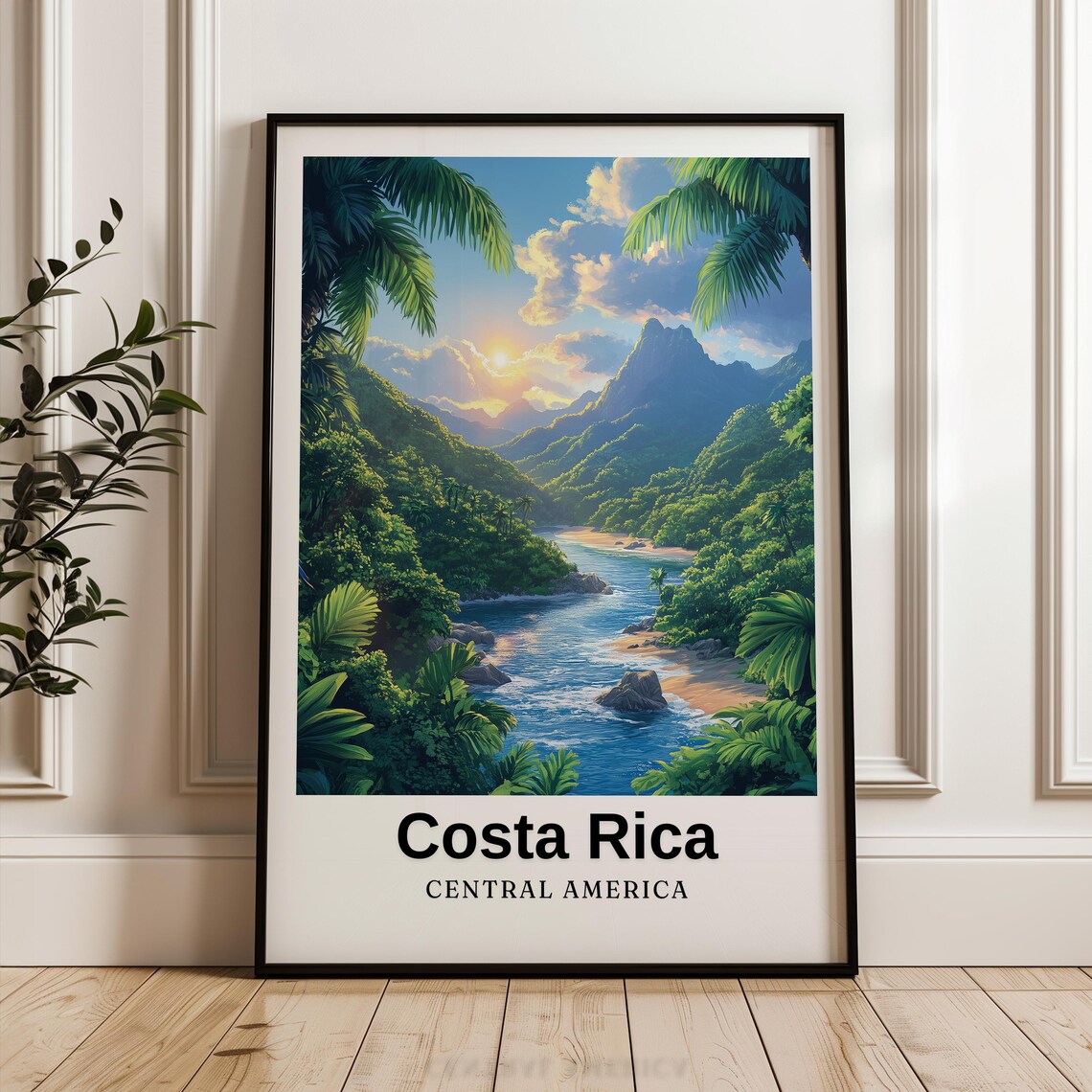 Costa Rica Travel Poster, San Jos Arenal Volcano