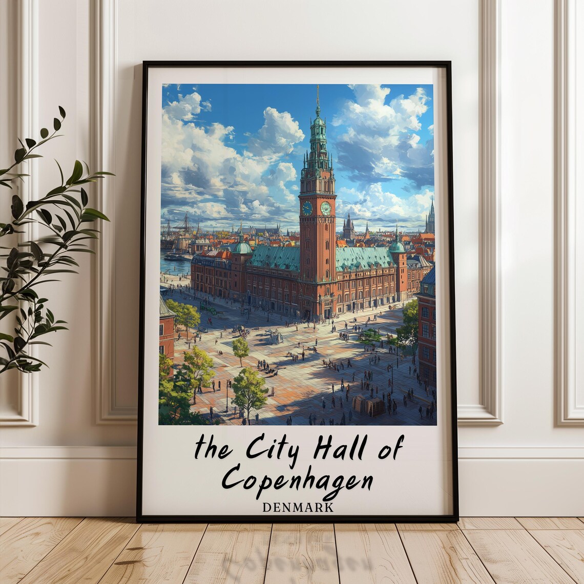 City Hall Of Copenhagen Denmark Travel Poster