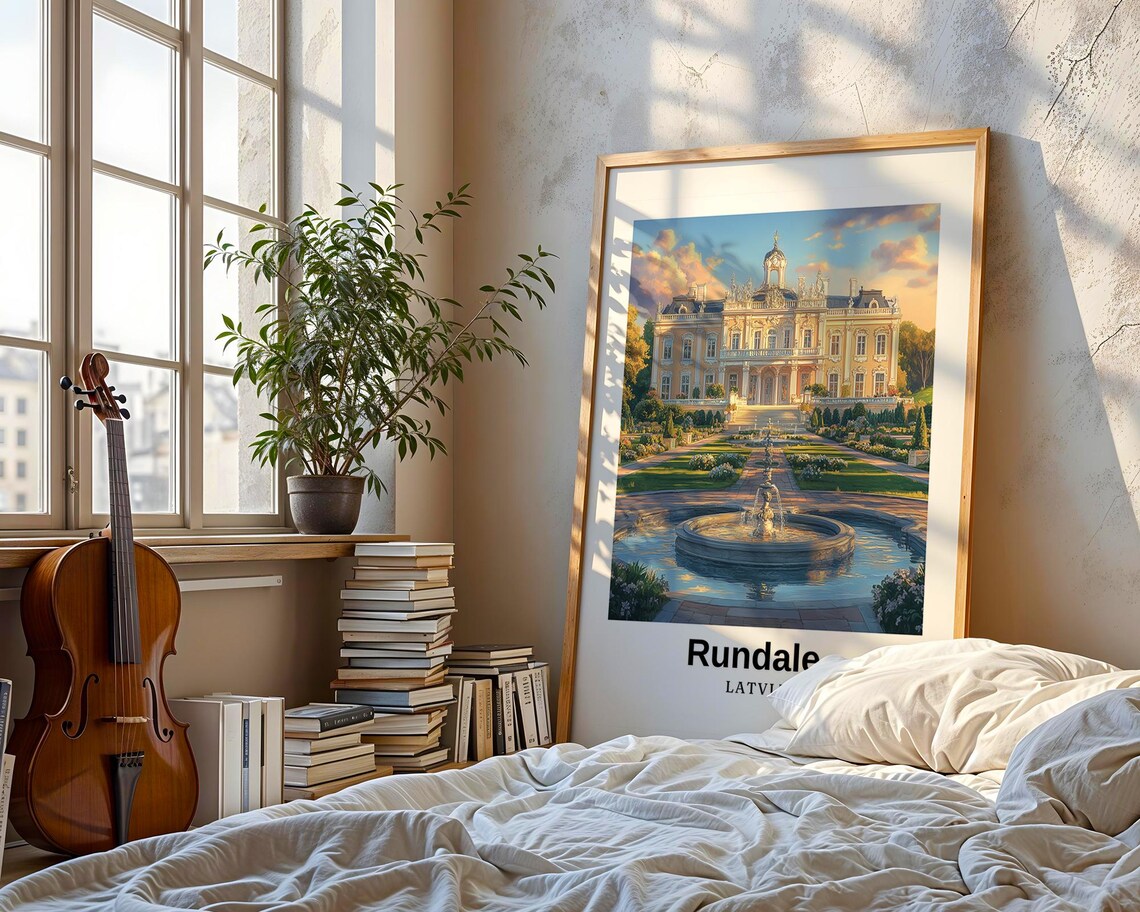 Rundale Travel Poster, Latvia Illustration - Image 3