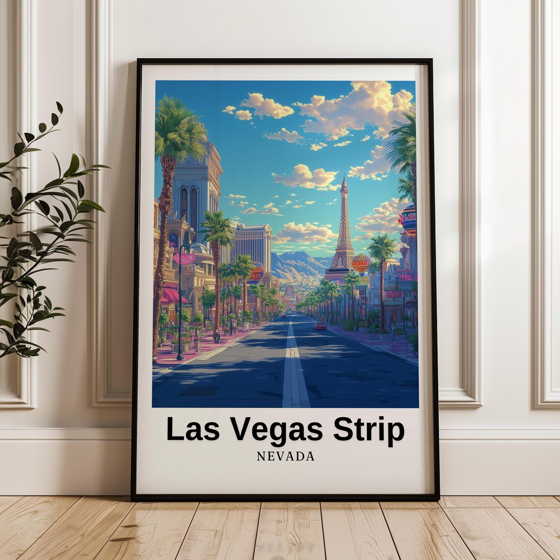 Las Vegas Strip Travel Poster, Nevada Wedding Gift