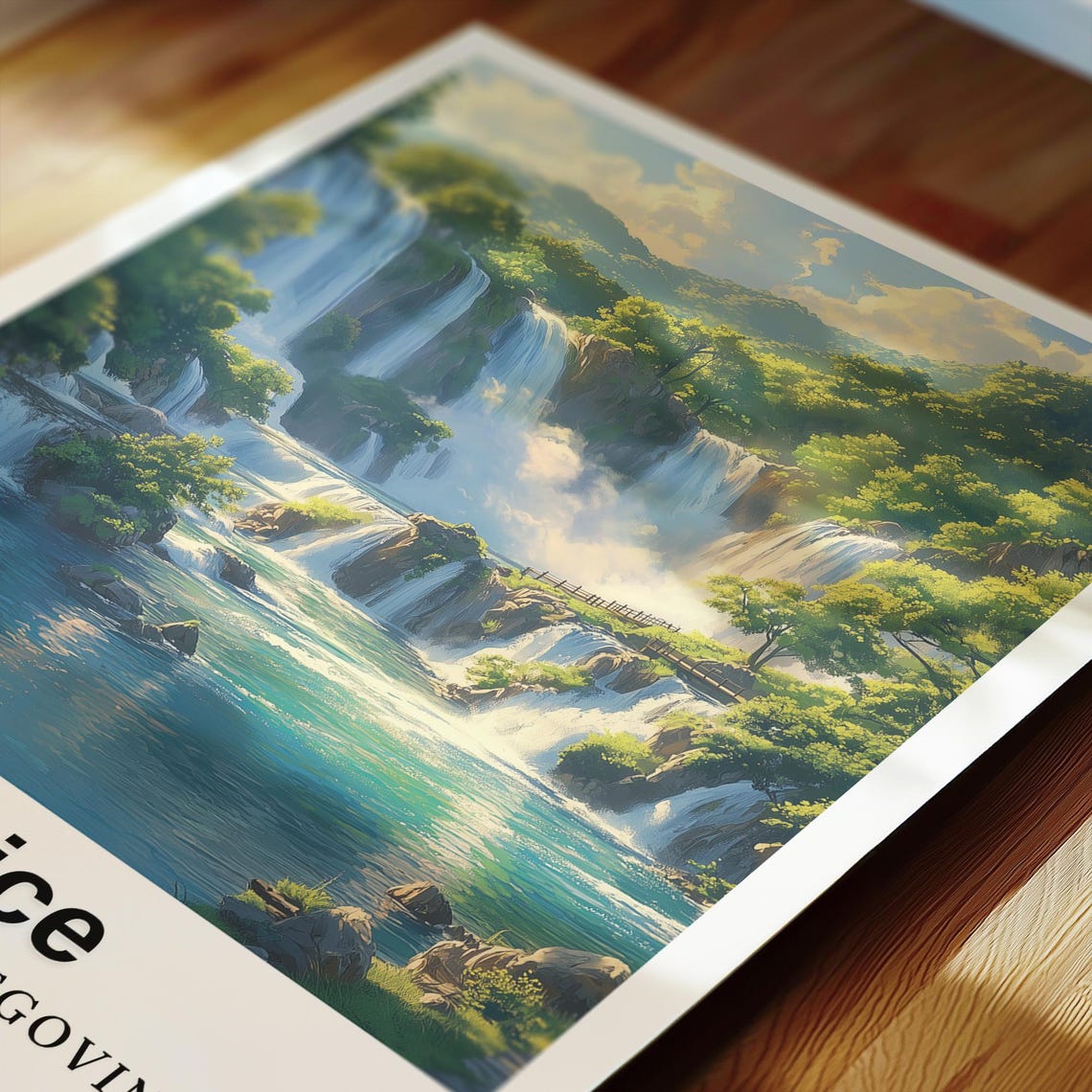 Kravice Travel Print Bosnia And Herzegovina Print Bosnia And Herzegovina Poster Wall Art Wedding Gift Personalised Gift Illustration - Image 2