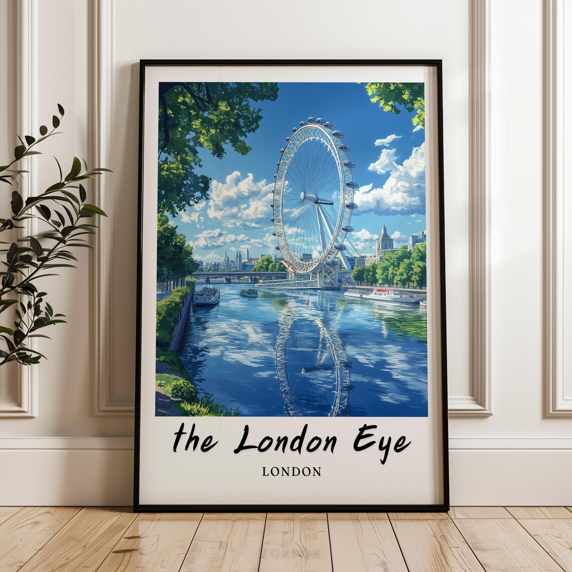 The London Eye London Wall Art Prints Travel Poster Print Wall Art Print Gift Minimalist Europe Poster London Poster