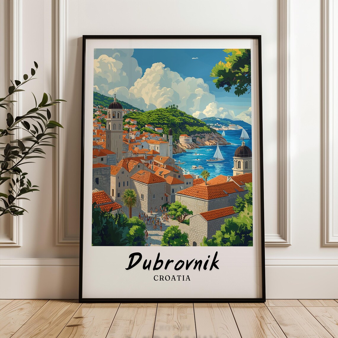 Dubrovnik Illustration, Croatia Travel Poster