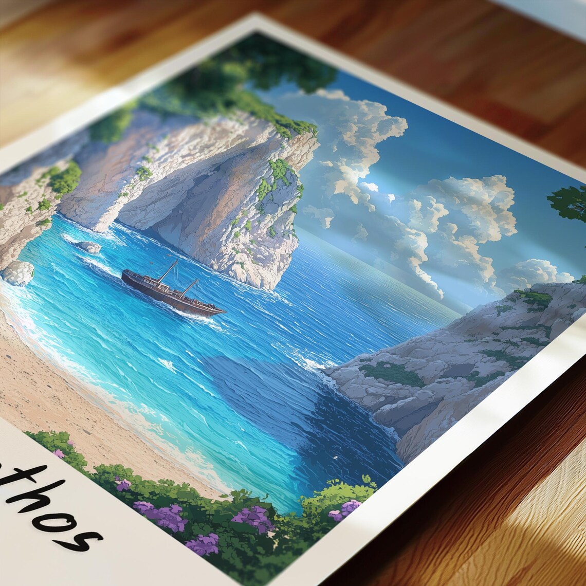 Zakynthos Greece Travel Poster, Minimalist Europe - Image 2