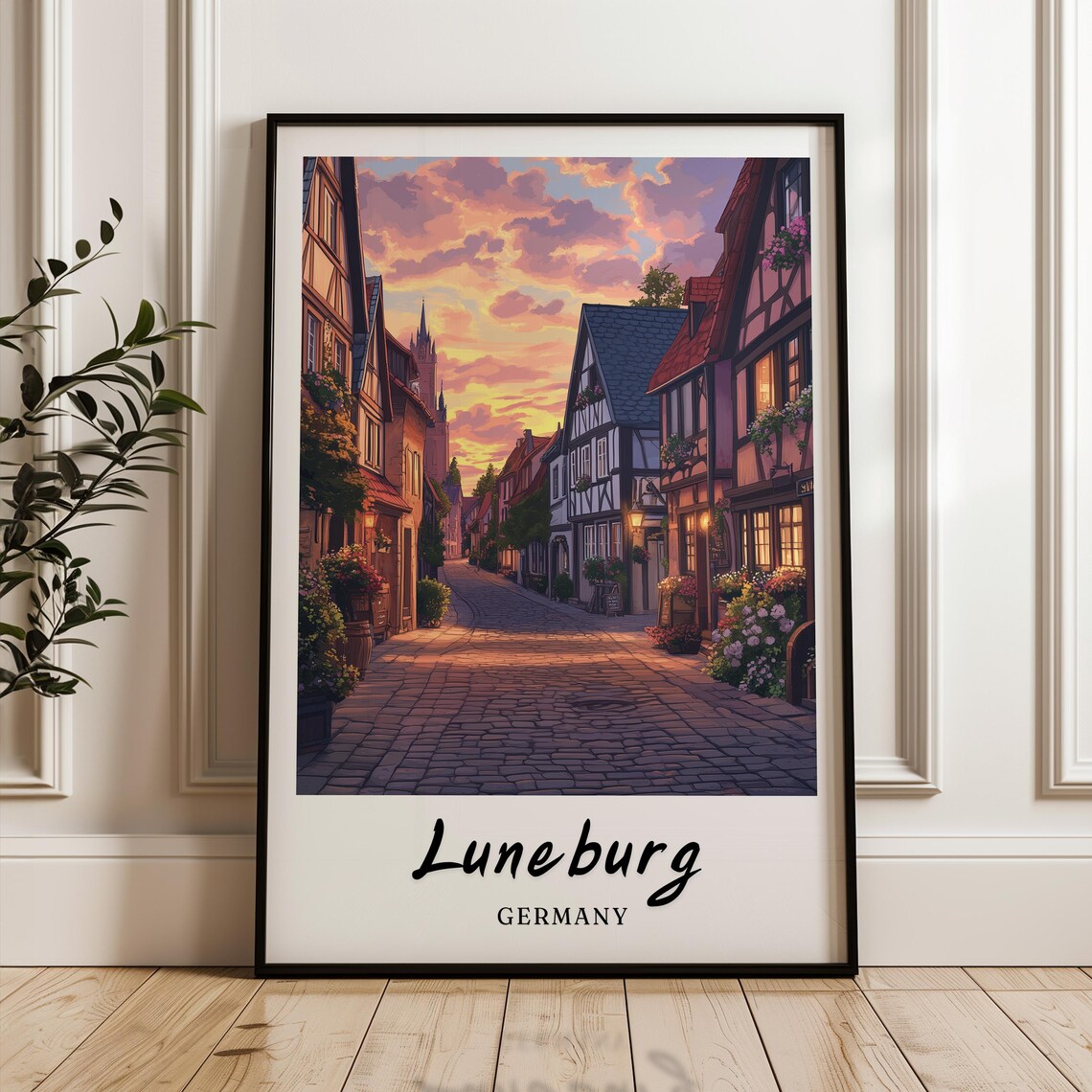 Luneburg Germany Travel Poster, Minimalist Poster