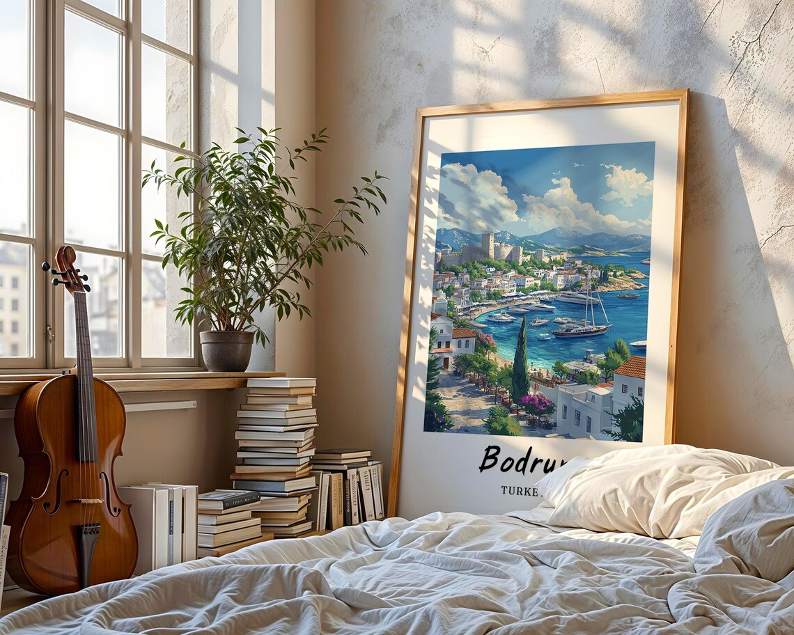 Bodrum Turkey Travel Poster, Minimalist Art Print - Image 3