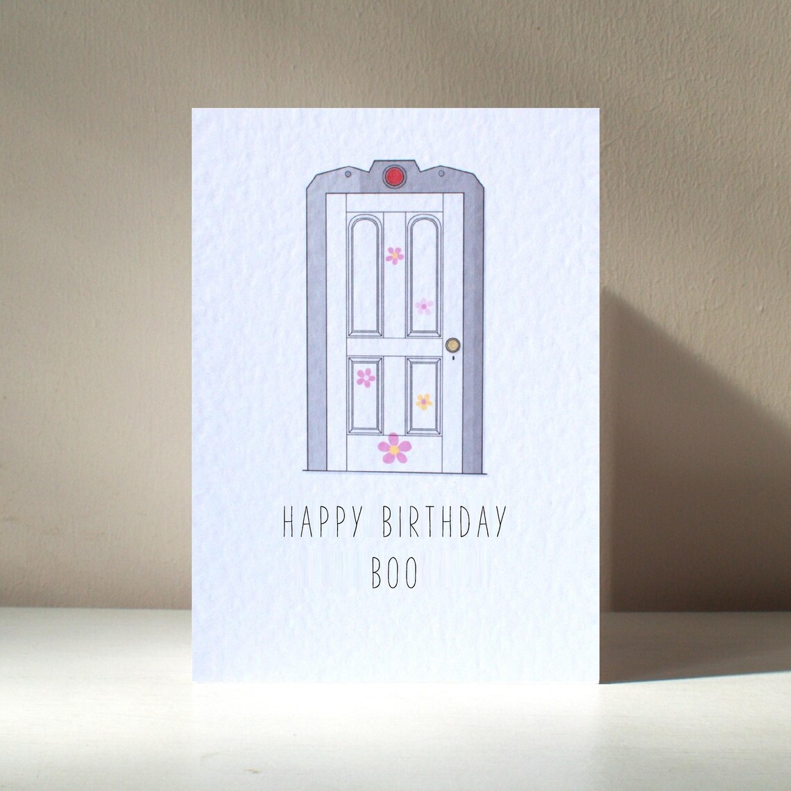 Boo Door Flowers, Personalised Cute Pun Art Print