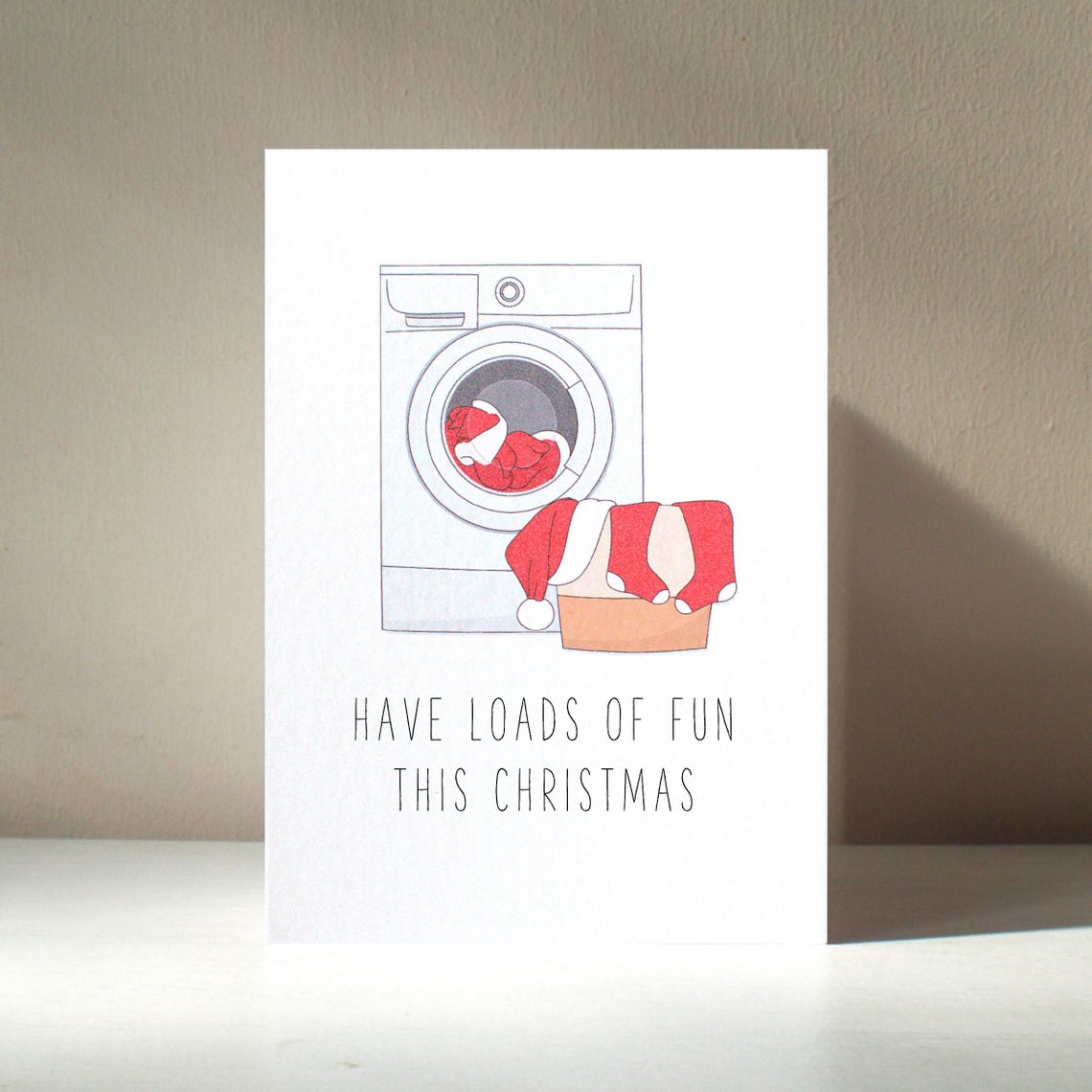 Have Loads Of Fun This Christmas Santa Laundry Funny Card Poster