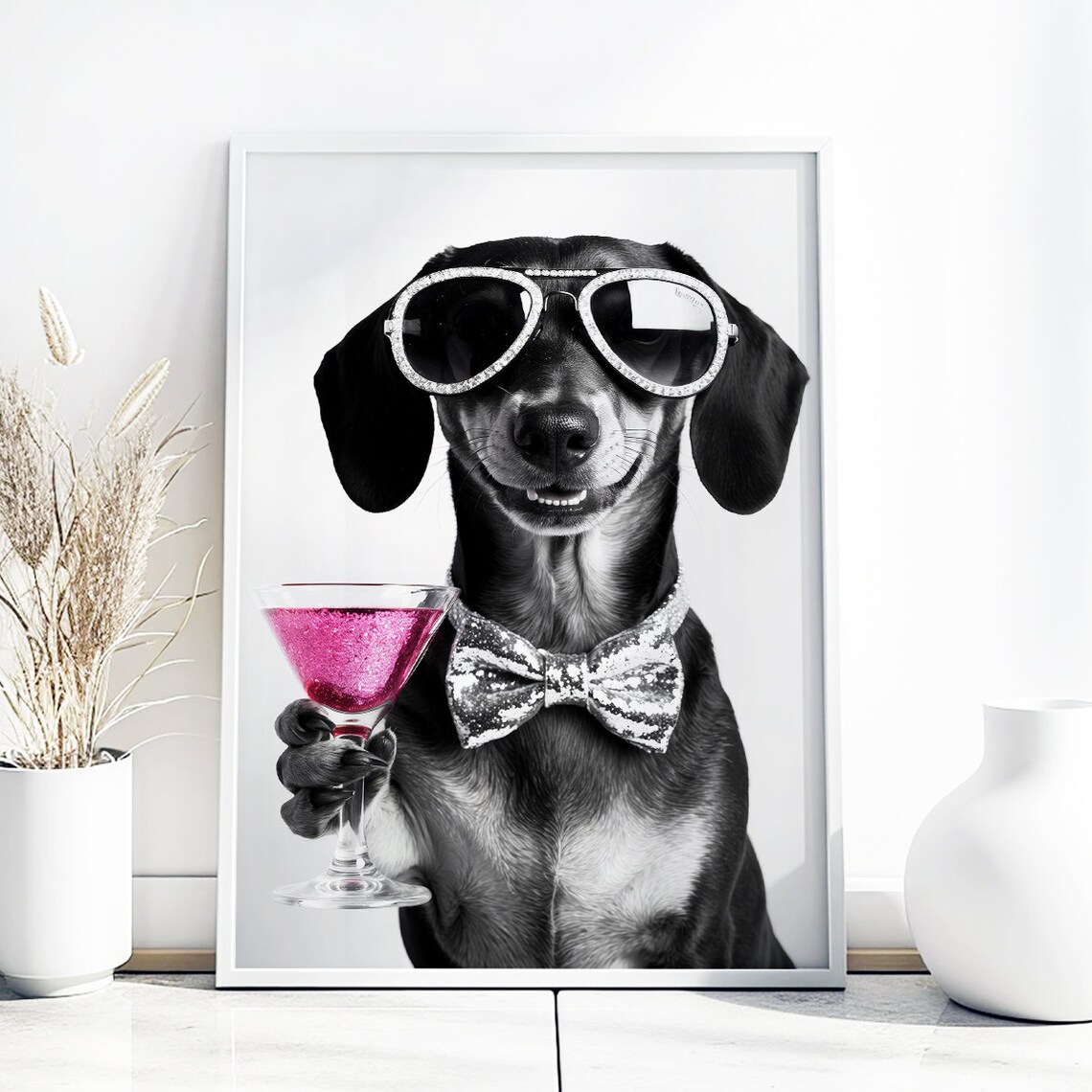 Dachshund Pink Gin, Funny Sausage Dog Gift - Image 3
